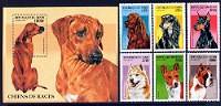 Dogs - Mint Set of 7 Stamps Benin, 1997